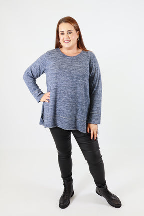 Emer Rhinestone Top in Blue