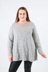 Emer Rhinestone Top in Grey