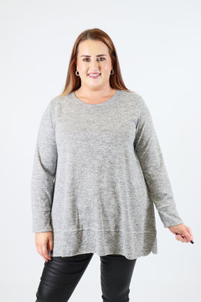 Emer Rhinestone Top in Grey