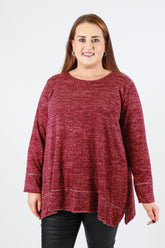 Emer Rhinestone Top in Wine