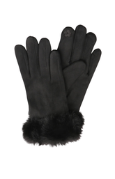 Emma Fur Gloves in Black