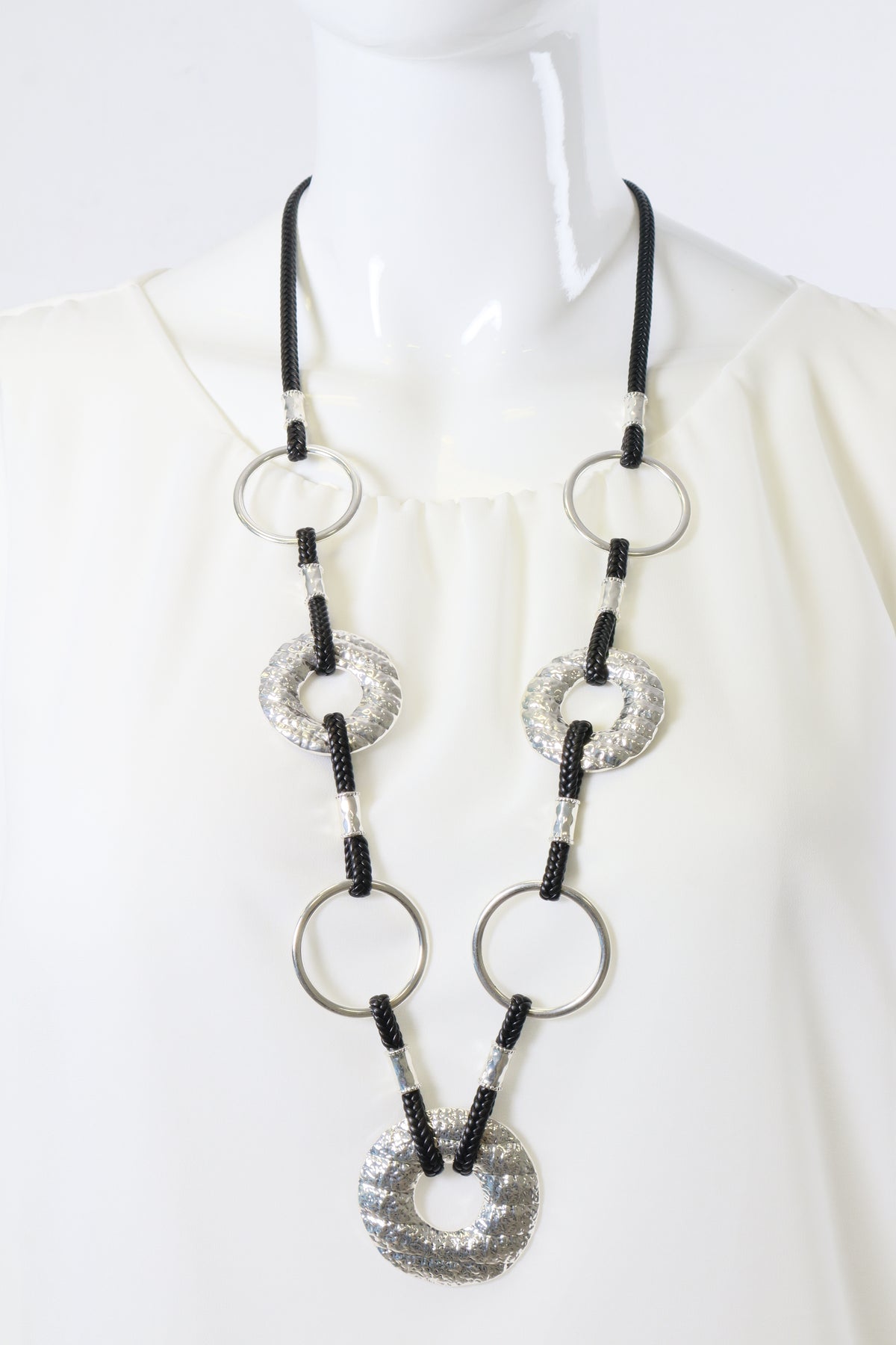 Erin Necklace in Black and Silver