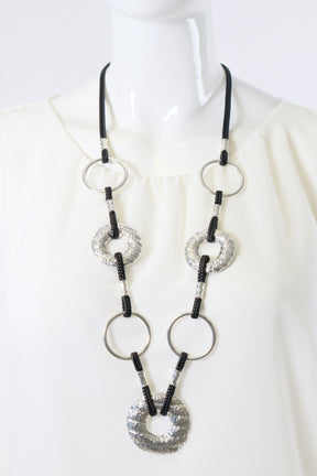 Erin Necklace in Black and Silver