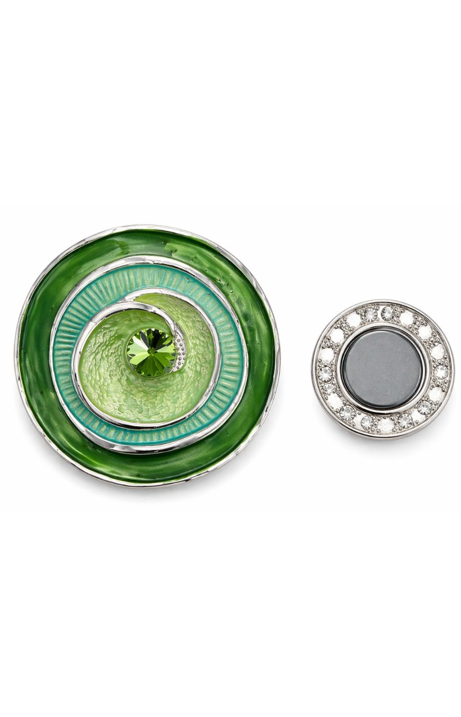 Eva Magnetic Brooch in Green 