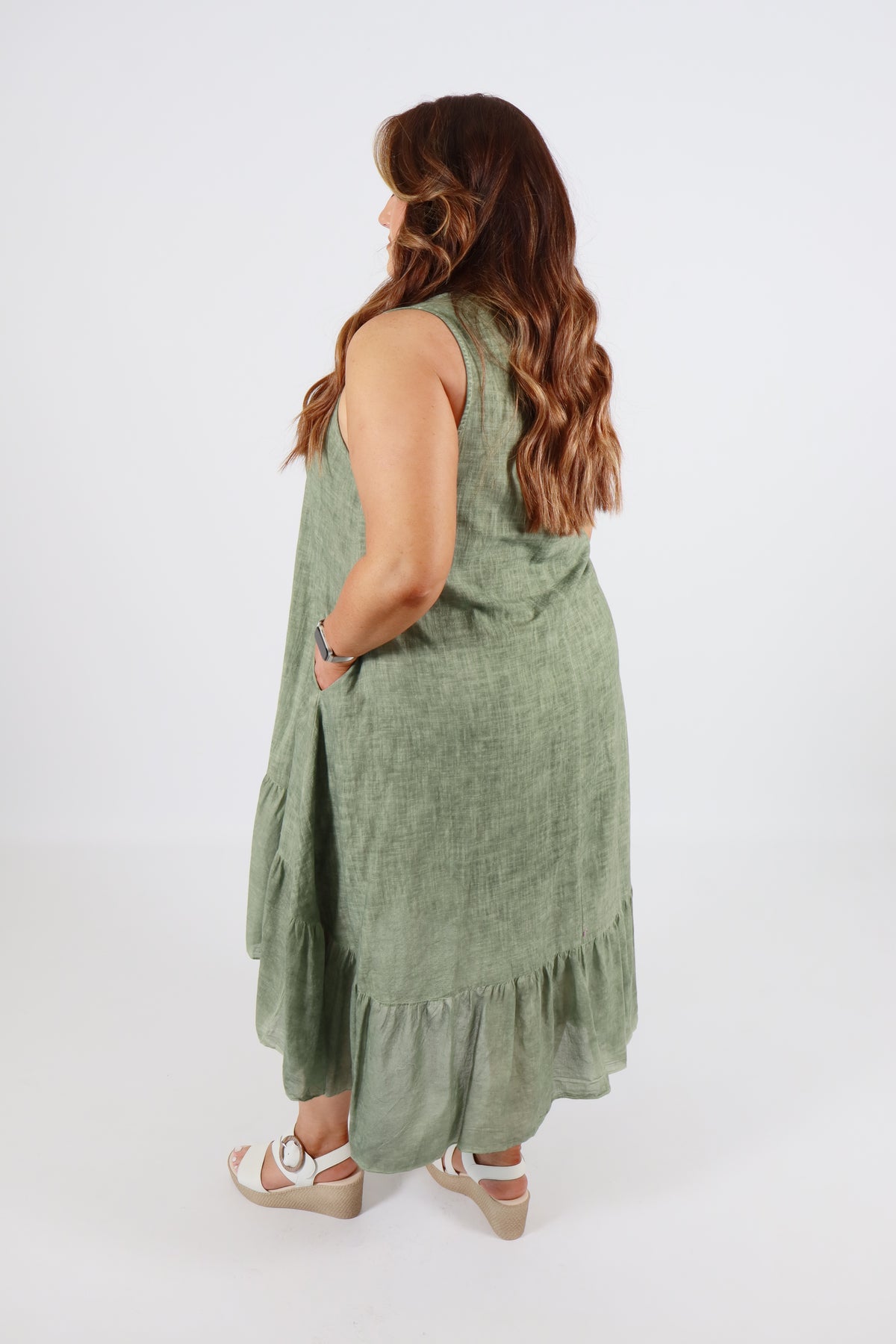 Evie Cotton Dress in Green