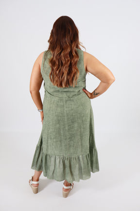 Evie Cotton Dress in Green