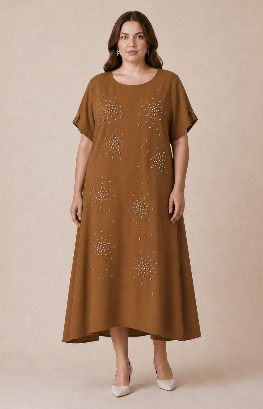 Faye Dress in Brown 