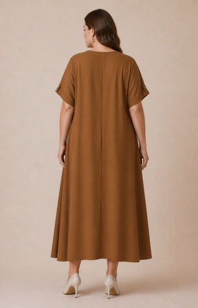 Faye Dress in Brown 