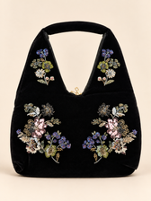 Fern Velvet Bag in Black