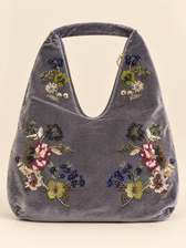 Fern Velvet Bag in Grey 