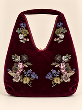 Fern Velvet Bag in Wine 