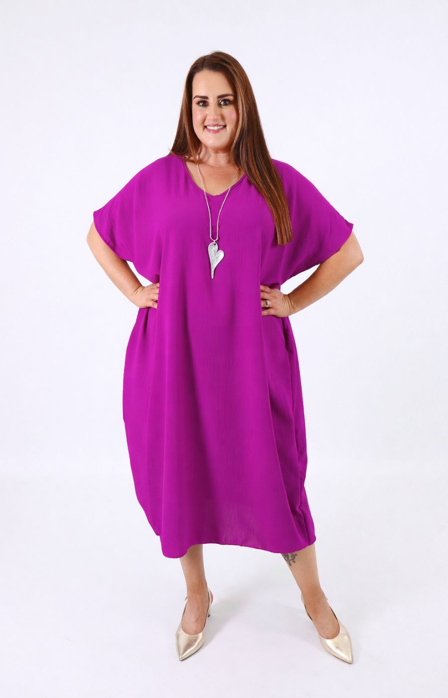 Flora Dress in Magenta 