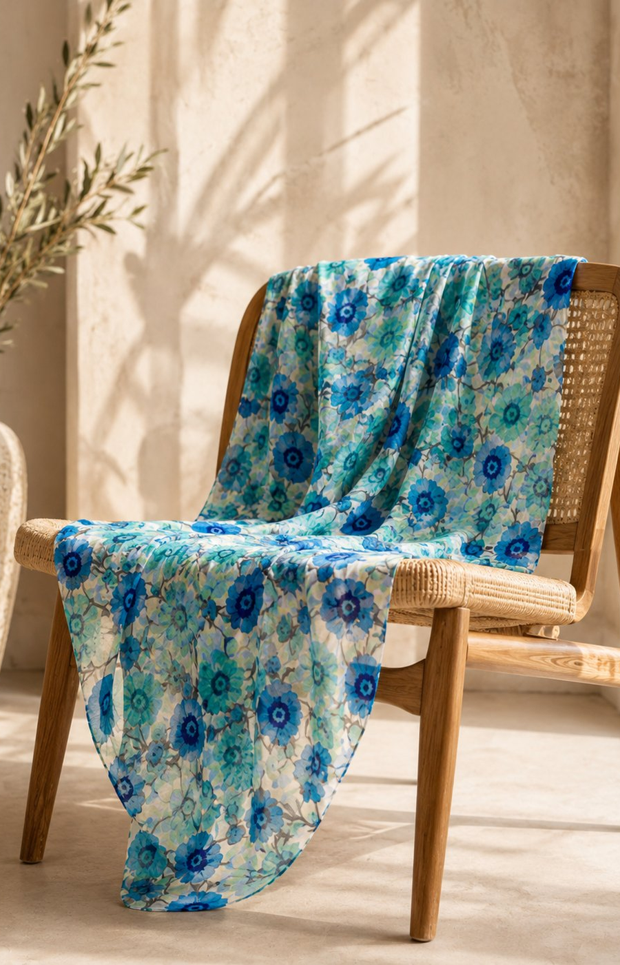 Flora Scarf in Blue 