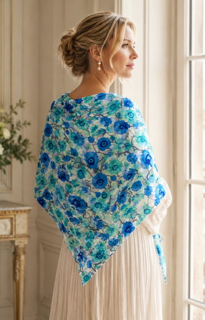 Flora Scarf in Blue  