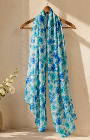 Flora Scarf in Blue 