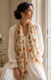 Flora Scarf in Orange