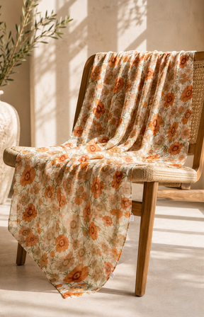 Flora Scarf in Orange 