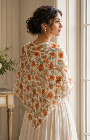 Flora Scarf in Orange 