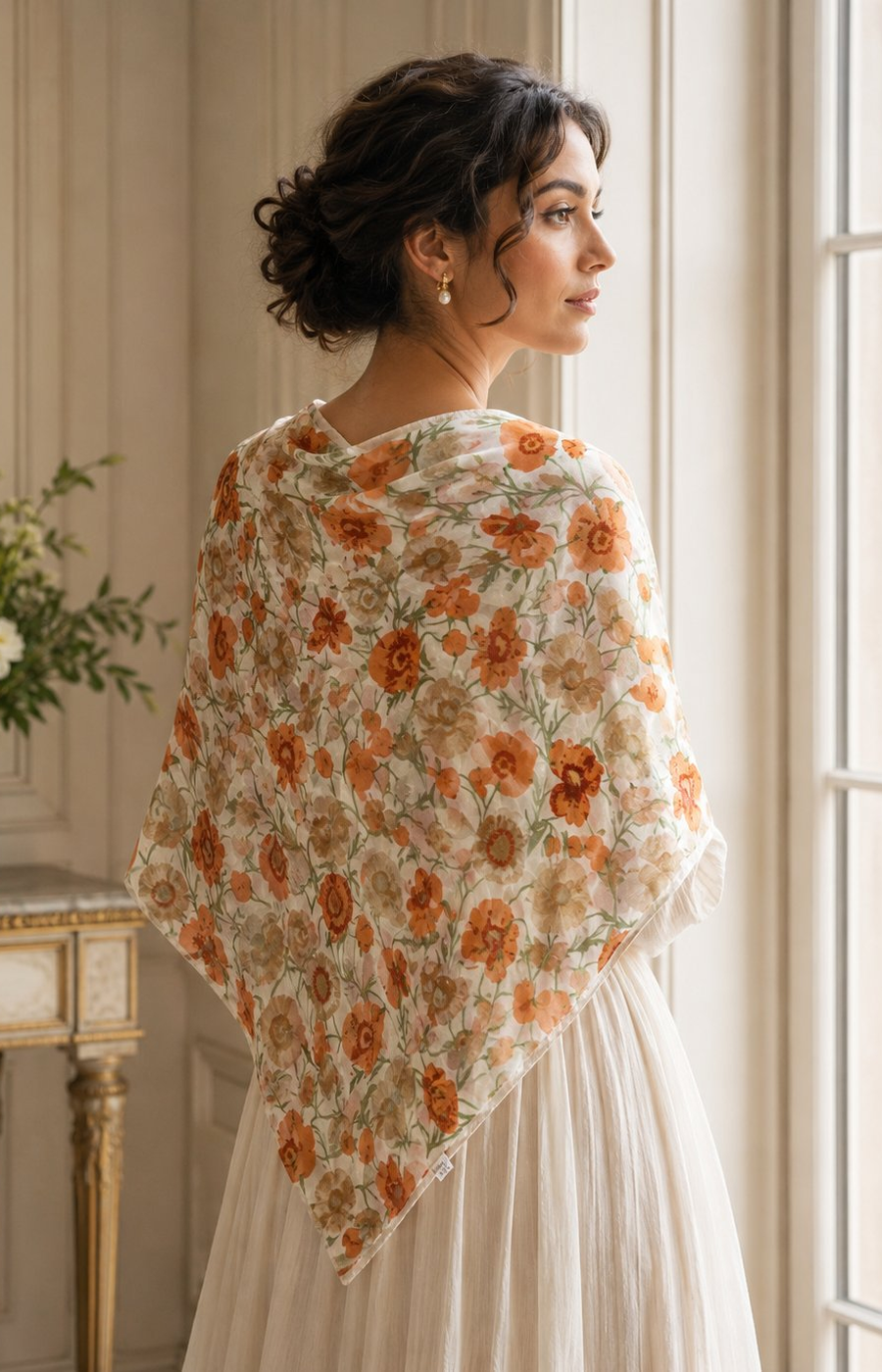 Flora Scarf in Orange 
