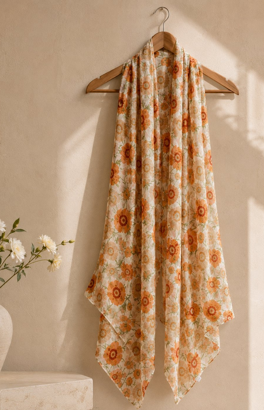 Flora Scarf in Orange 