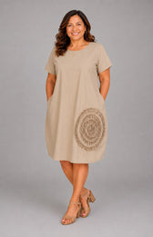 Florence Dress in Tan 
