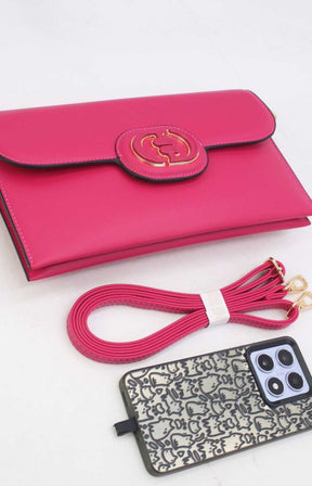 Frankie Clutch Bag in Fuchsia 