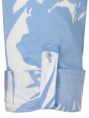 Frapp Tie Neck Blouse in Blue