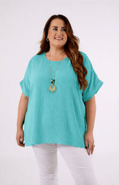 Freya Blouse in Aqua 