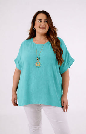 Freya Blouse in Aqua 