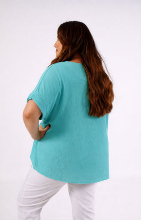 Freya Blouse in Aqua 