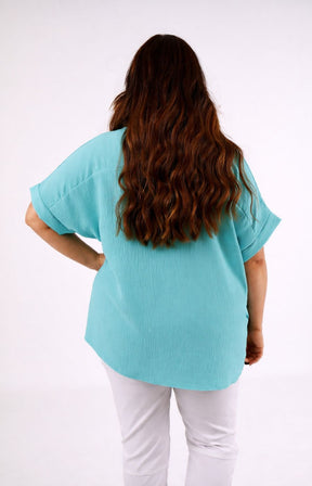 Freya Blouse in Aqua 