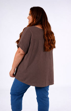 Freya Blouse in Brown 