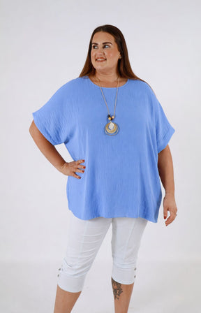 Freya Blouse in Cornflower Blue 