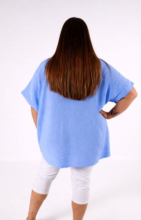 Freya Blouse in Cornflower Blue 