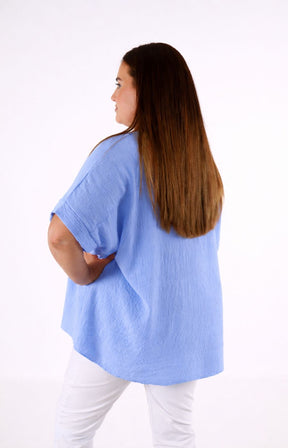 Freya Blouse in Cornflower Blue 