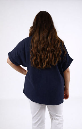 Freya Blouse in Navy 