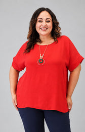 Freya Blouse in Red 
