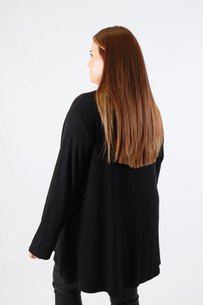 Gabby Ribbed Tunic in Black