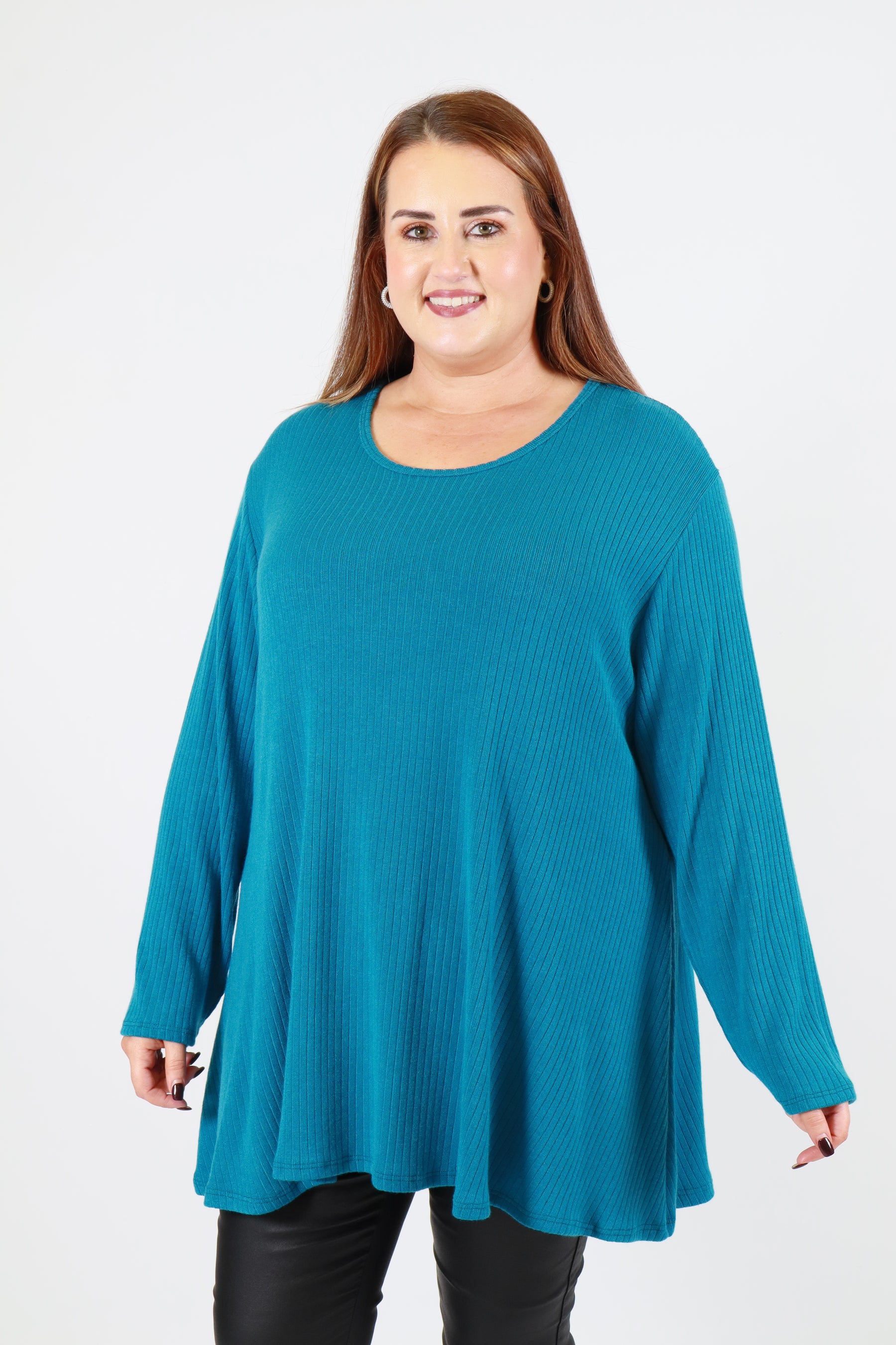 Gabby Ribbed Tunic in Blue