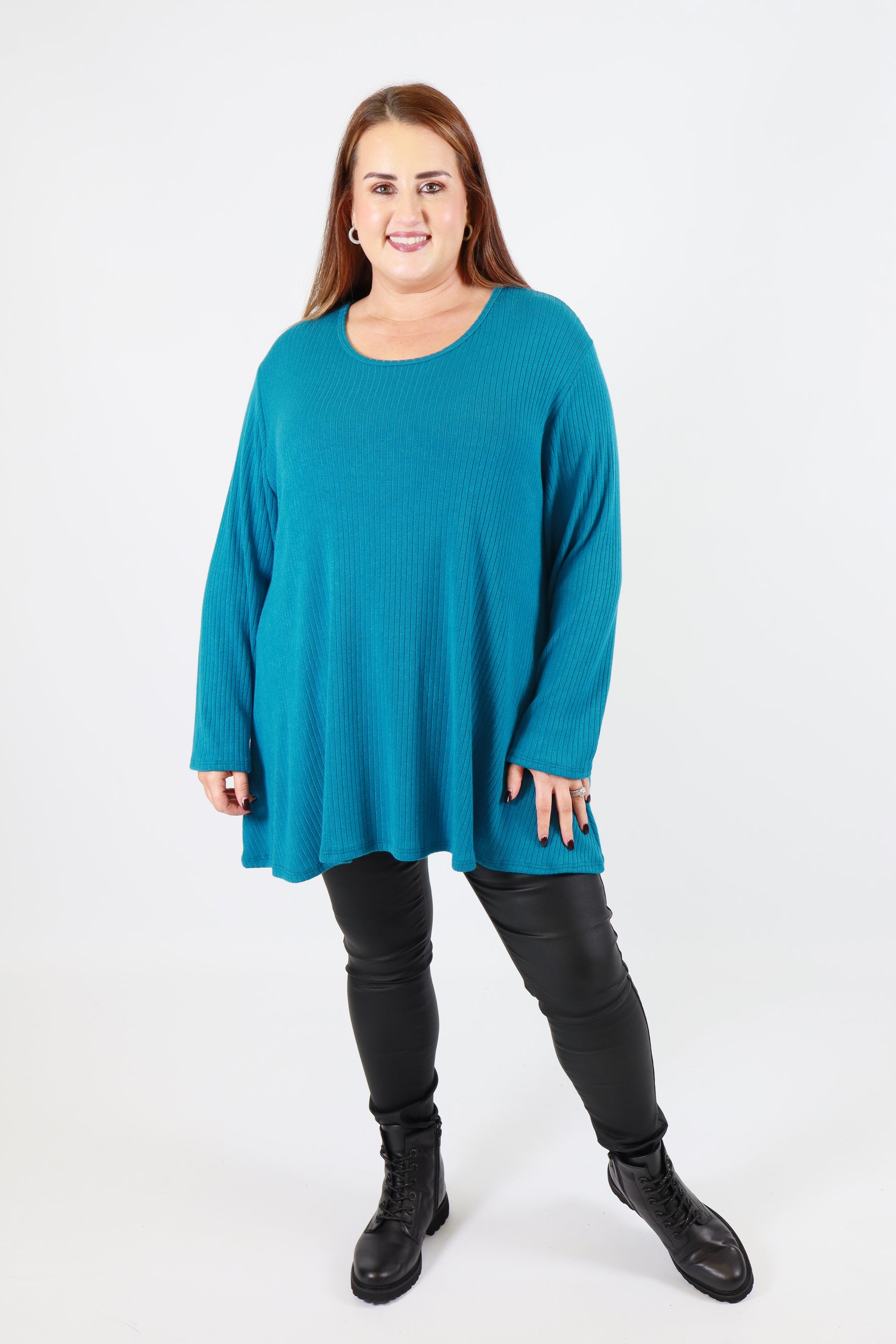 Gabby Ribbed Tunic in Blue