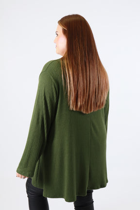 Gabby Ribbed Tunic in Khaki