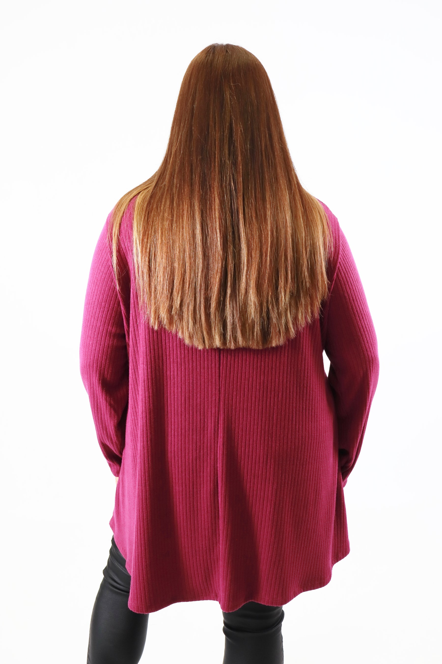 Gabby Ribbed Tunic in Magenta