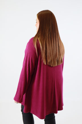 Gabby Ribbed Tunic in Magenta