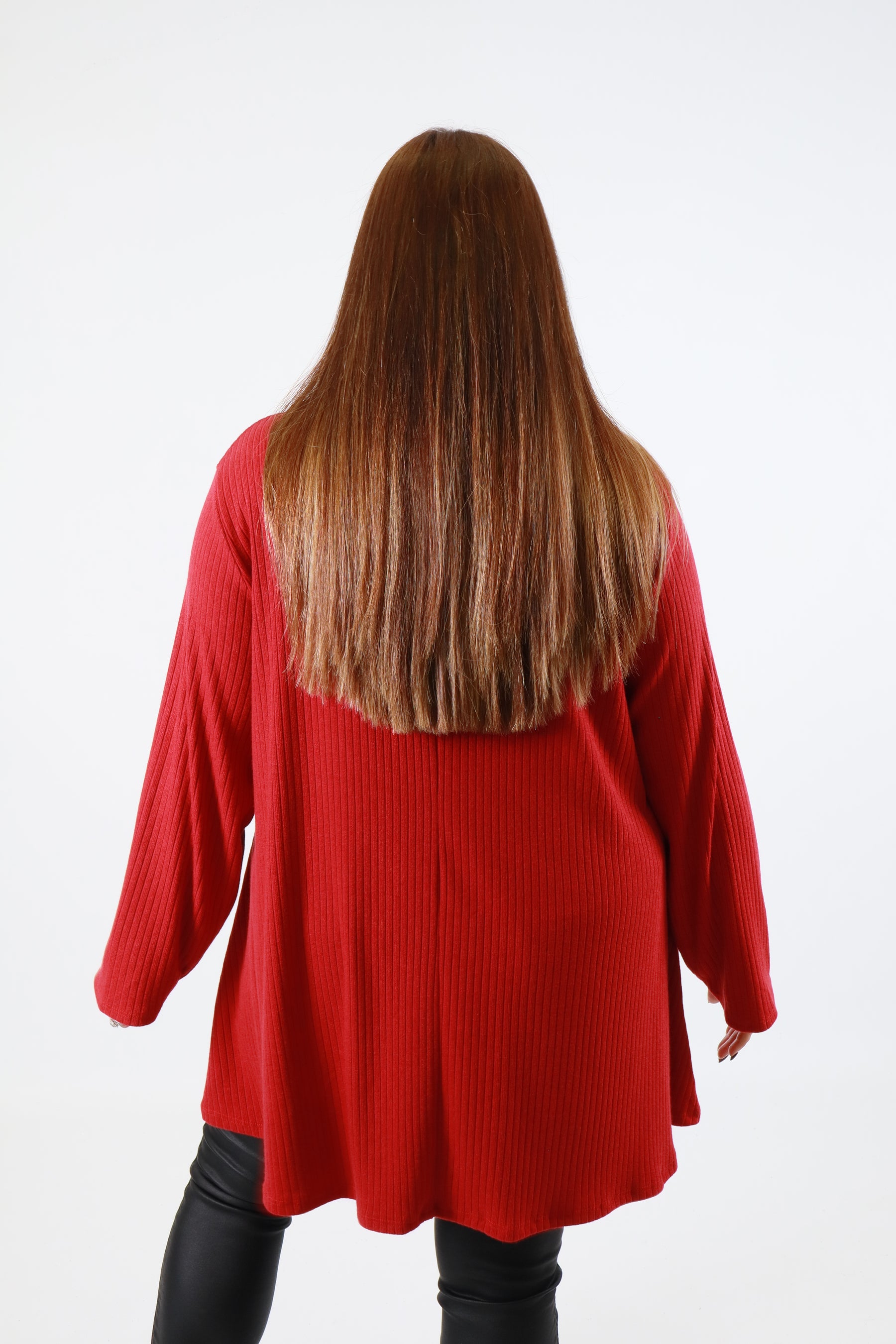 Gabby Ribbed Tunic in Red