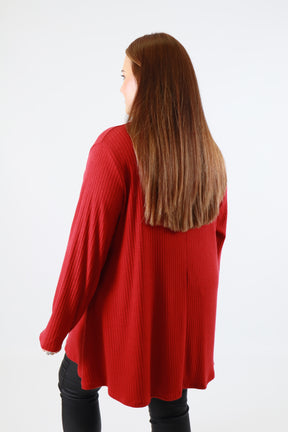 Gabby Ribbed Tunic in Red