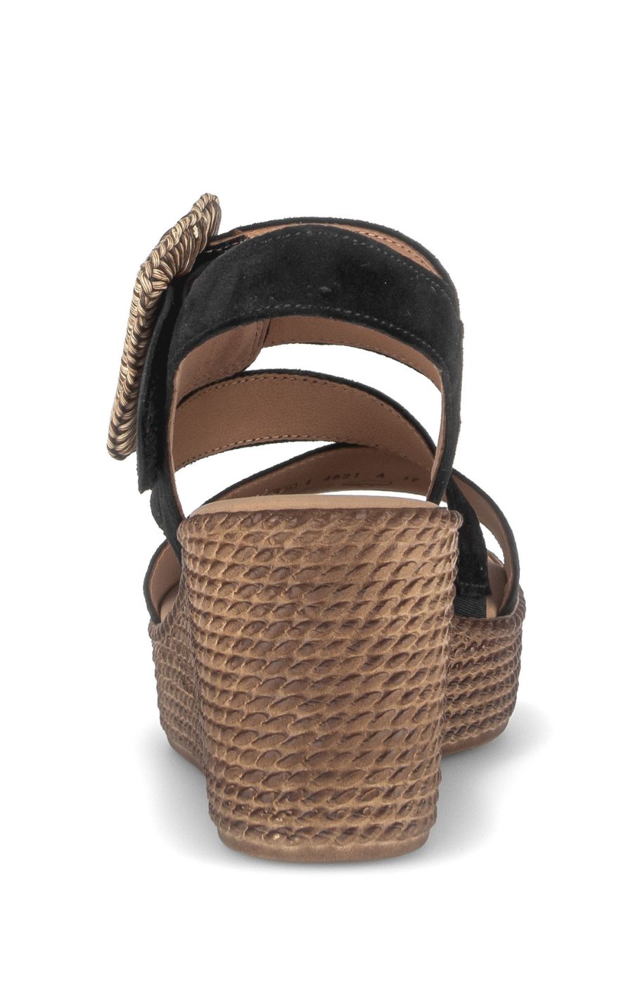 Gabor Black Suede Wedge Sandal 