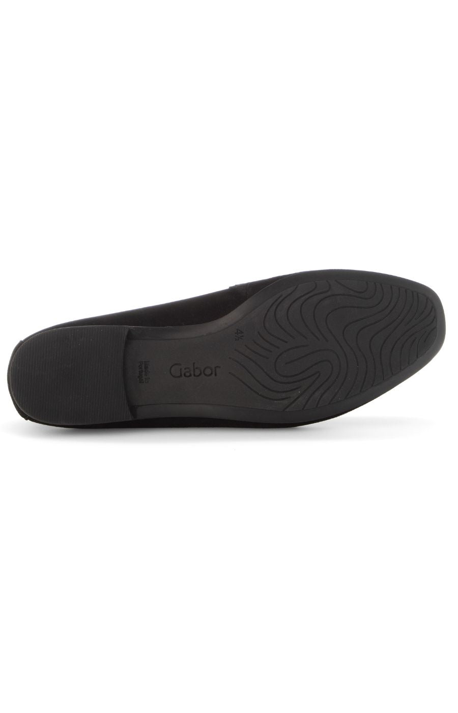 Black shoe sole with 'Gabor' branding on a white background 