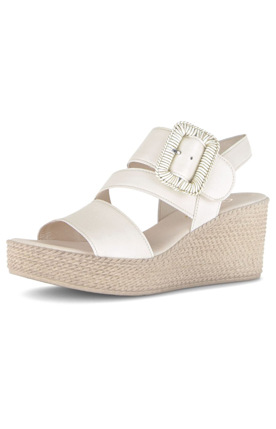 Gabor Cream Wedge Sandal 