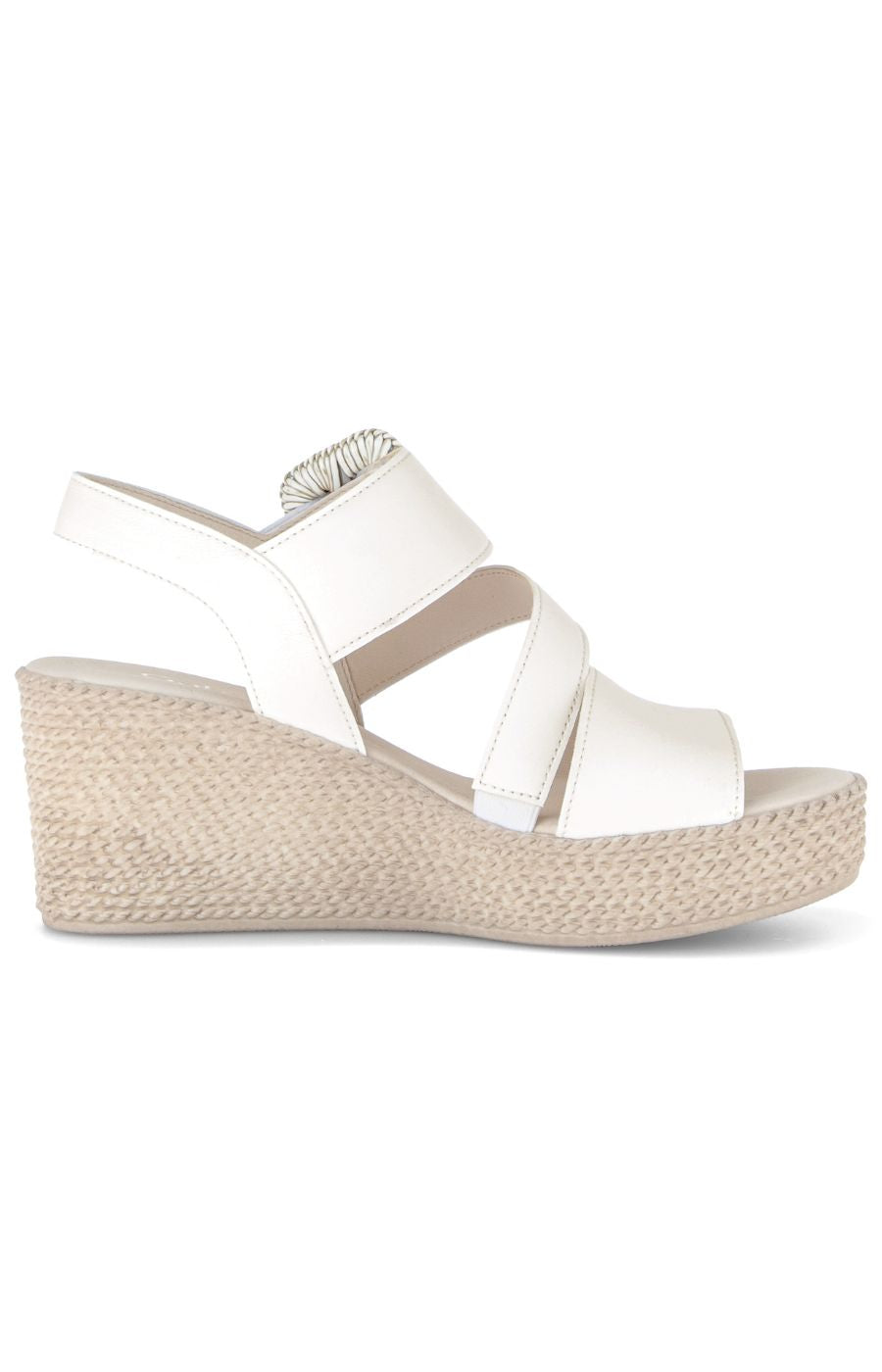 Gabor Cream Wedge Sandal 