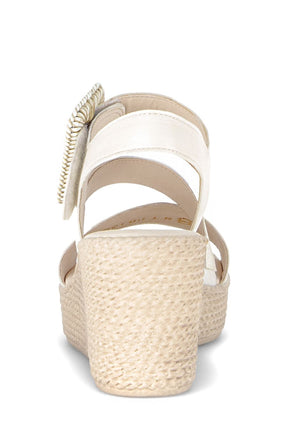 Gabor Cream Wedge Sandal 